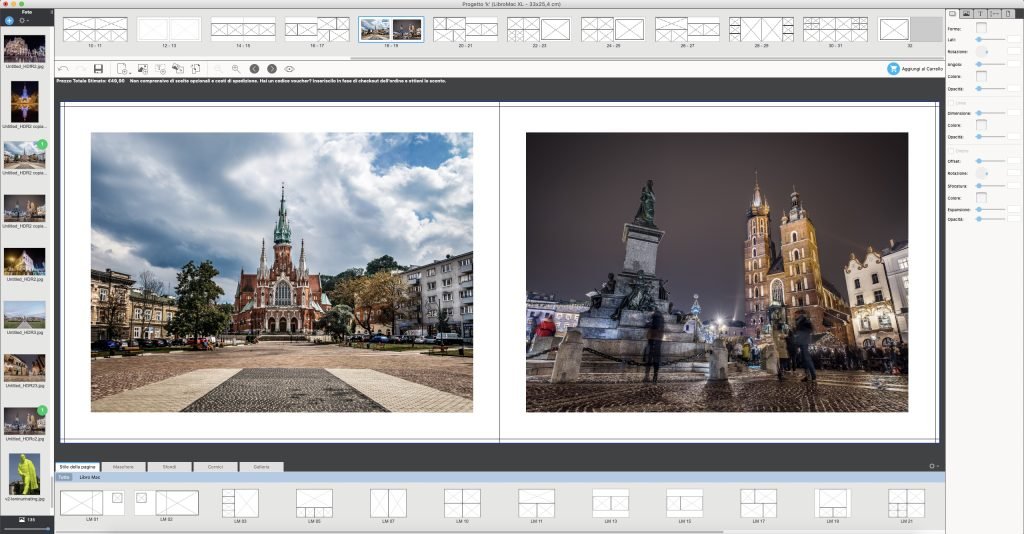 Interfaccia programma fotolibro